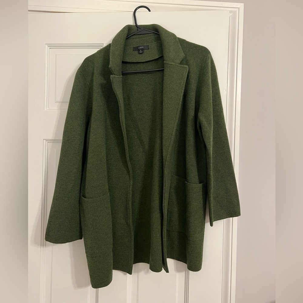 J crew sweater blazer in green